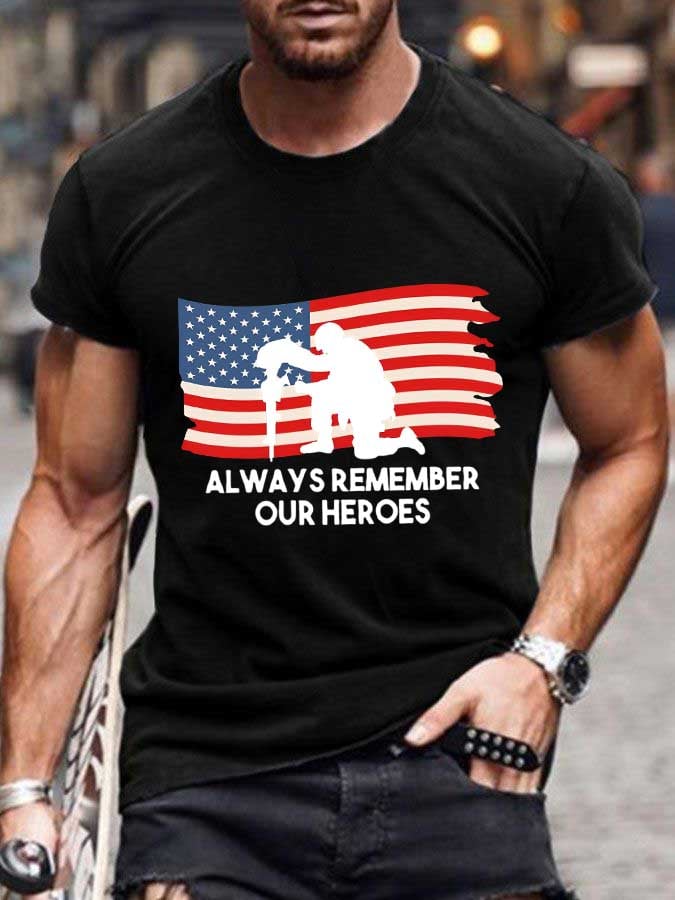 Knitted Men's Memorial Day Printed T-Shirt