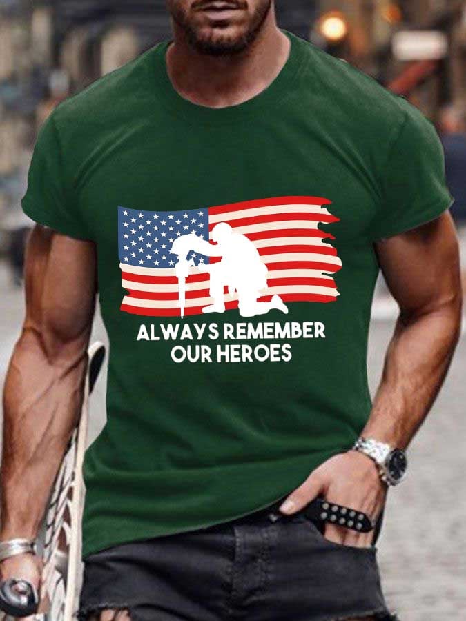 Knitted Men's Memorial Day Printed T-Shirt