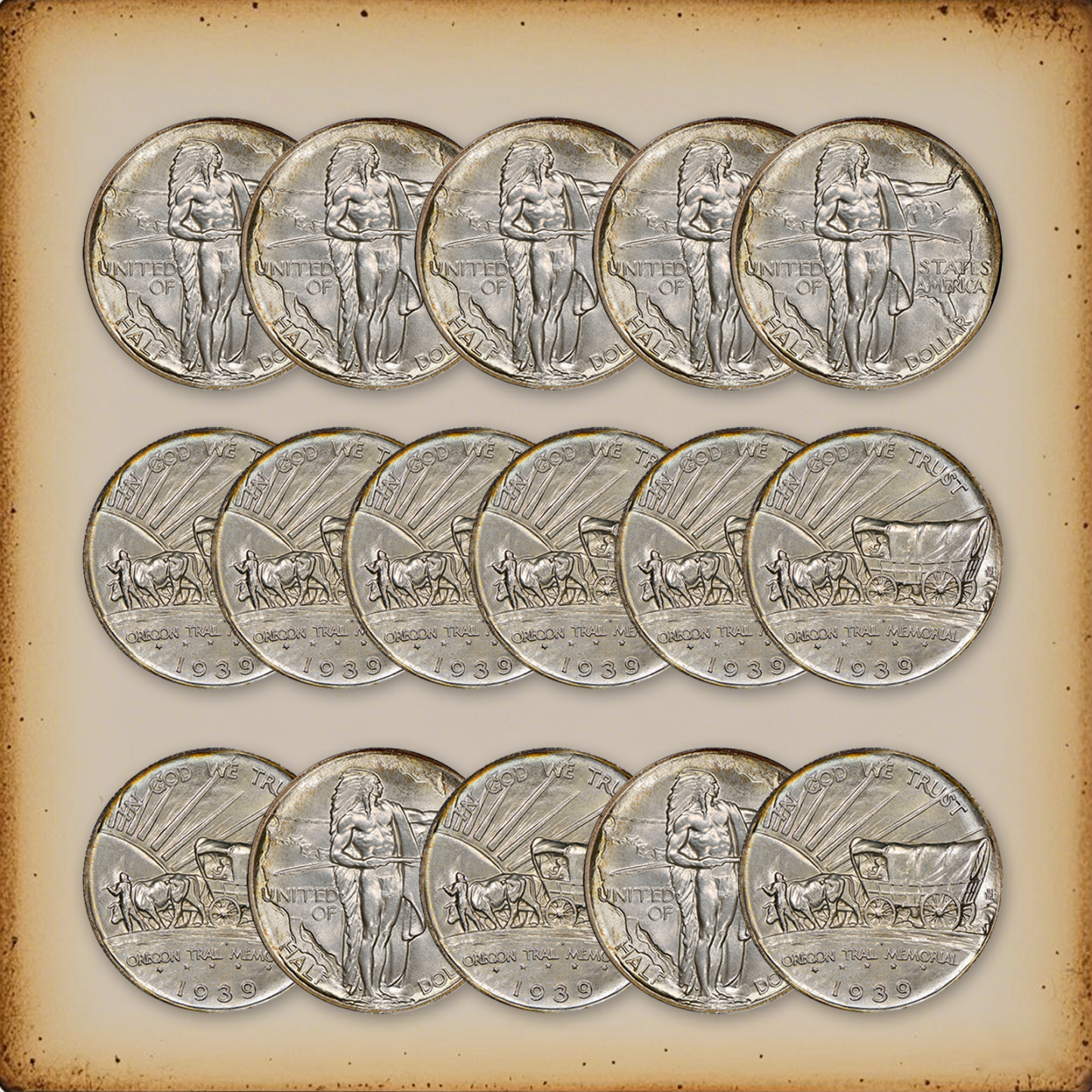 [Complete Set]1926-1939 Oregon Trail Commemorative Half-Dollar