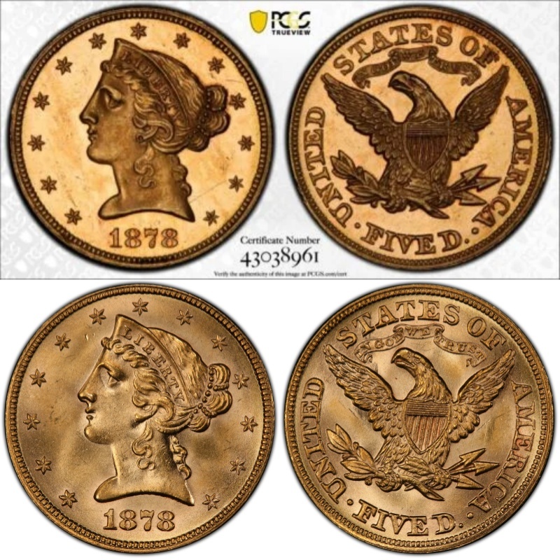 1878 $5 - P EDITION AMERICAN COIN/1878 gold eagle