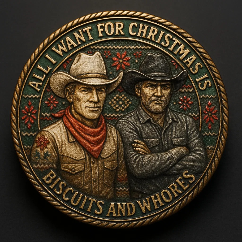 🏆Flash Sale 60% OFF - 🔥🎄 Cowboy Christmas Collectible Coin – “Biscuits, Whimsy & Holiday Wildness” 🎅🤠