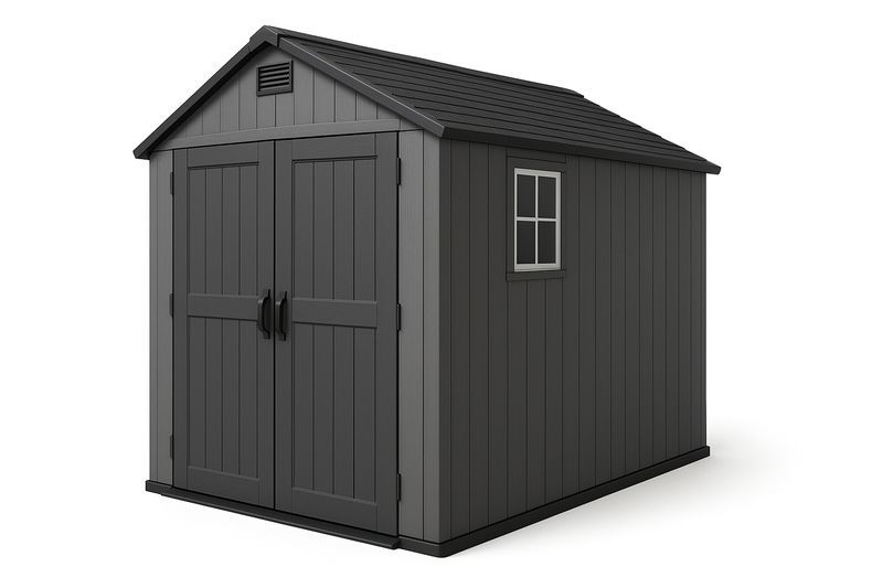 Capanno giardino in plastica grigio con finestra 183x185 cm