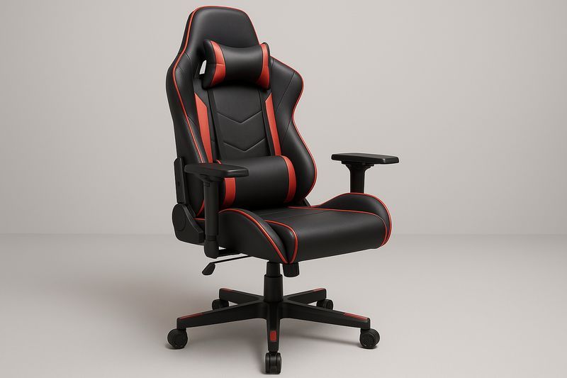 Sedia da Gaming in Pelle Sintetica Nero e Rosso