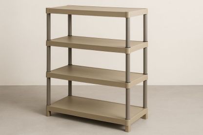 Scaffale in polipropilene beige 4 ripiani 80x40x115 cm