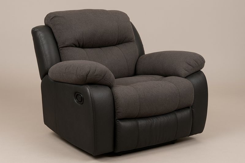Poltrona reclinabile in tessuto poliestere e similpelle