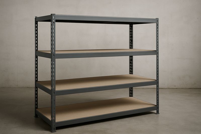 Scaffale in Acciaio Grigio con Ripiani MDF 180x120x45 cm