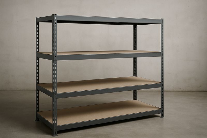 Scaffale in Acciaio Grigio con Ripiani MDF 180x120x45 cm