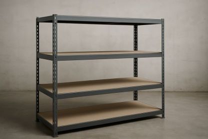 Scaffale in Acciaio Grigio con Ripiani MDF 180x120x45 cm