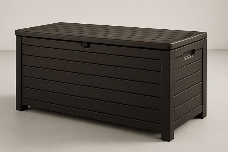 Baule da Esterno in Plastica Nero 120x60x50 cm