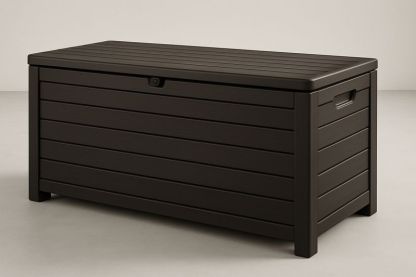 Baule da Esterno in Plastica Nero 120x60x50 cm