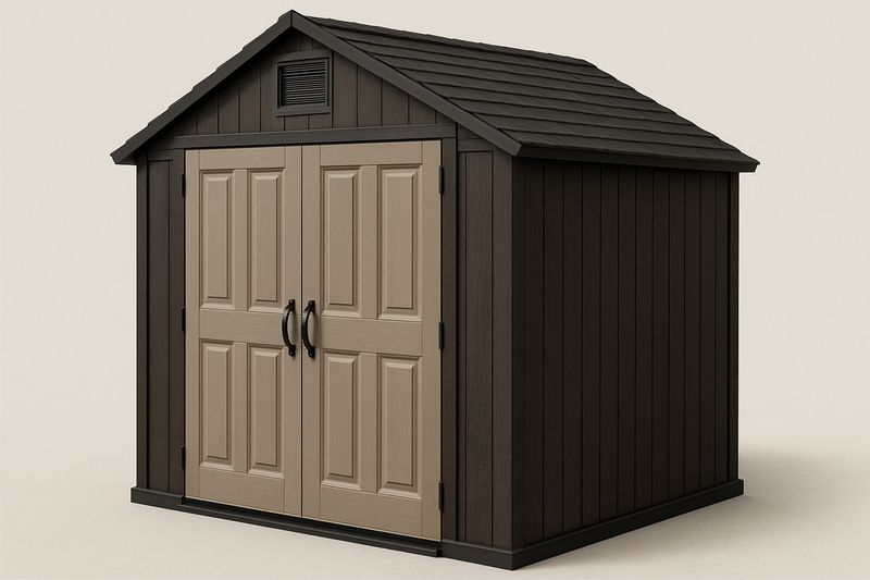 Capanno in Resina Marrone con Porta Doppia 182x256x243 cm