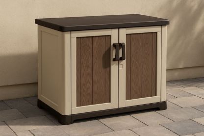 Armadio da Esterno in Plastica Bicolore 2 Ante 89x54x93 cm