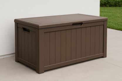 Contenitore rettangolare in plastica marrone 117x45x57 cm