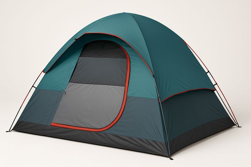 Tenda a cupola in poliestere 300x300x180 cm con pali in fibra di vetro, finestre con zanzariera, picchetti, corde e sacchetto inclusi