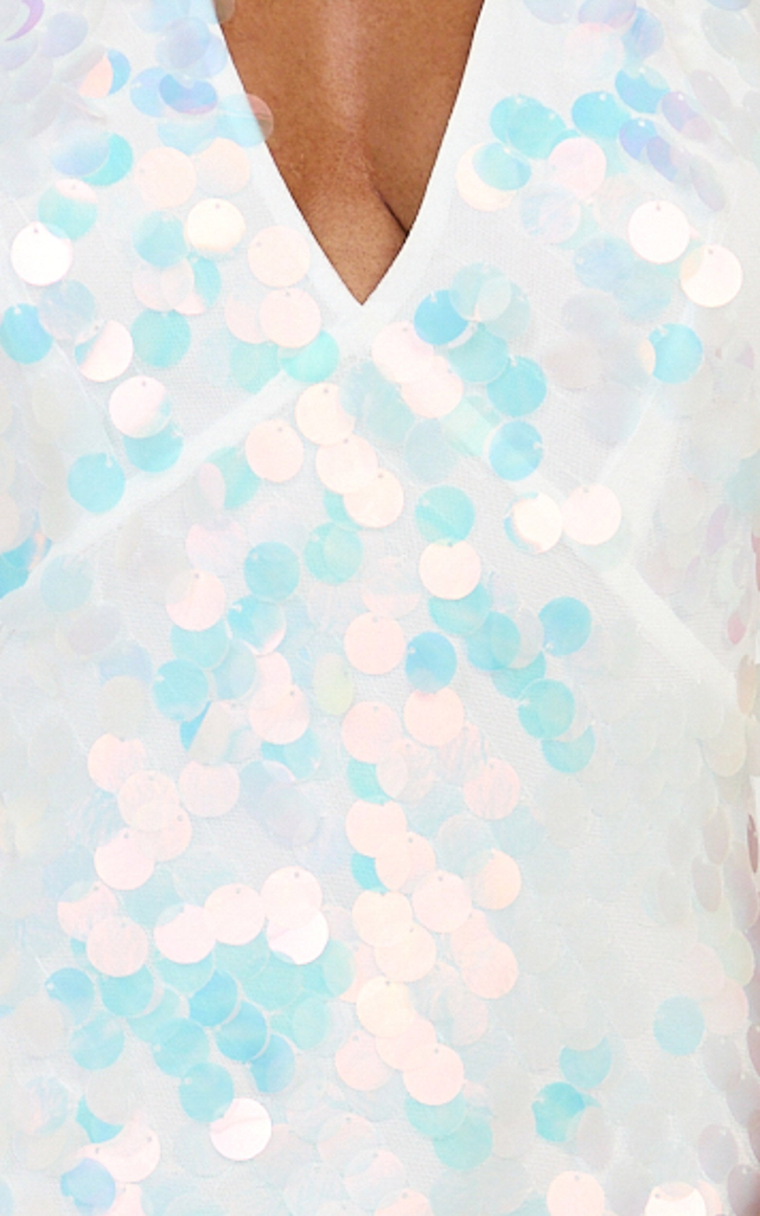 Seville Maxi Dress - Halter Neck Sequin Dress in Iridescent - View 7