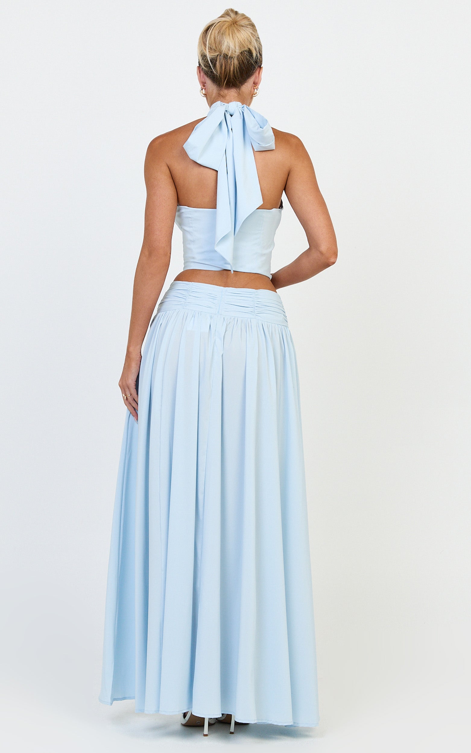 Melanie Top - Halter Neck Top in Pale Blue - View 5
