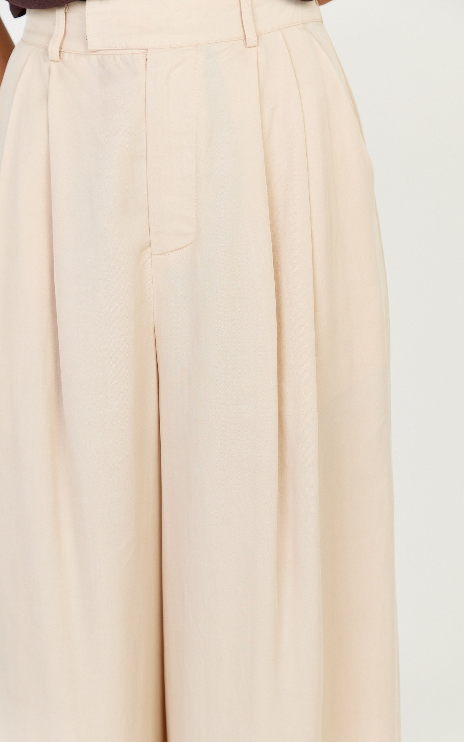 Clarke Pants - High Waist Wide Leg Pants in Neutral - View 7