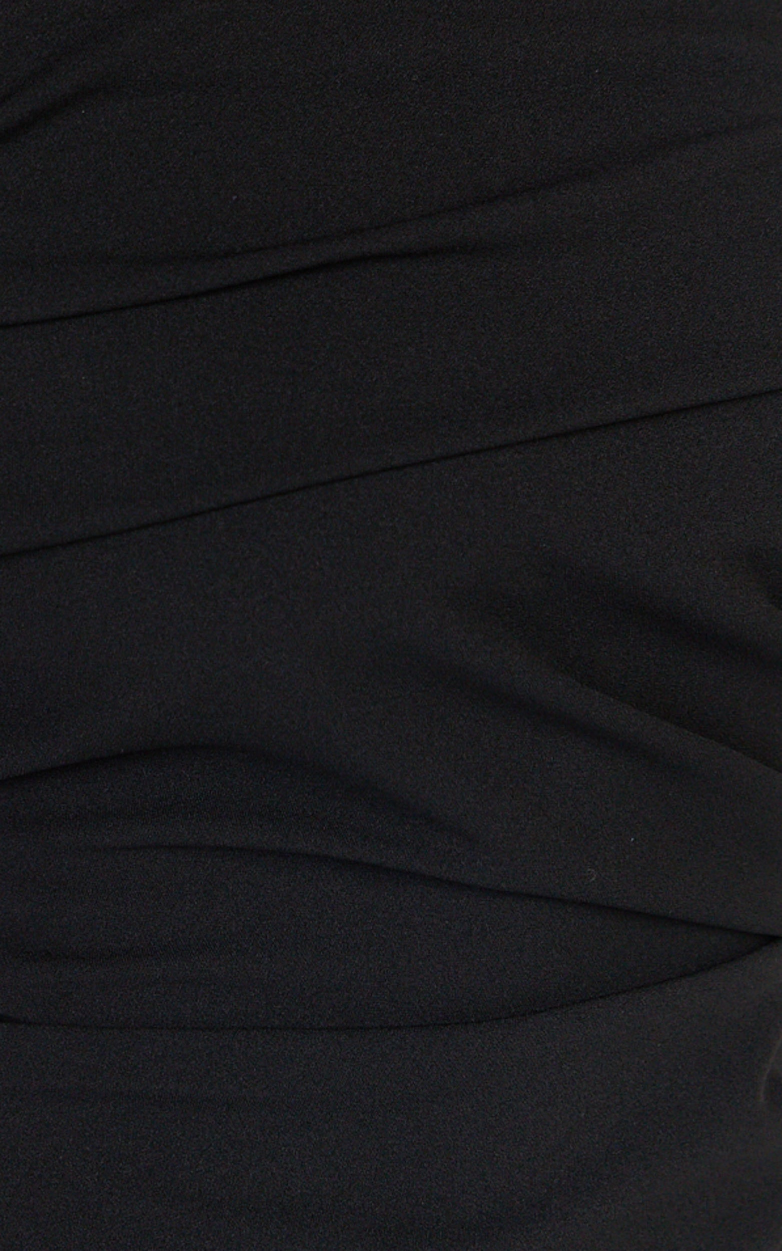 Ottilie Maxi Dress - Pin Tucked One Shoulder Fitted Dress in Black - View 6