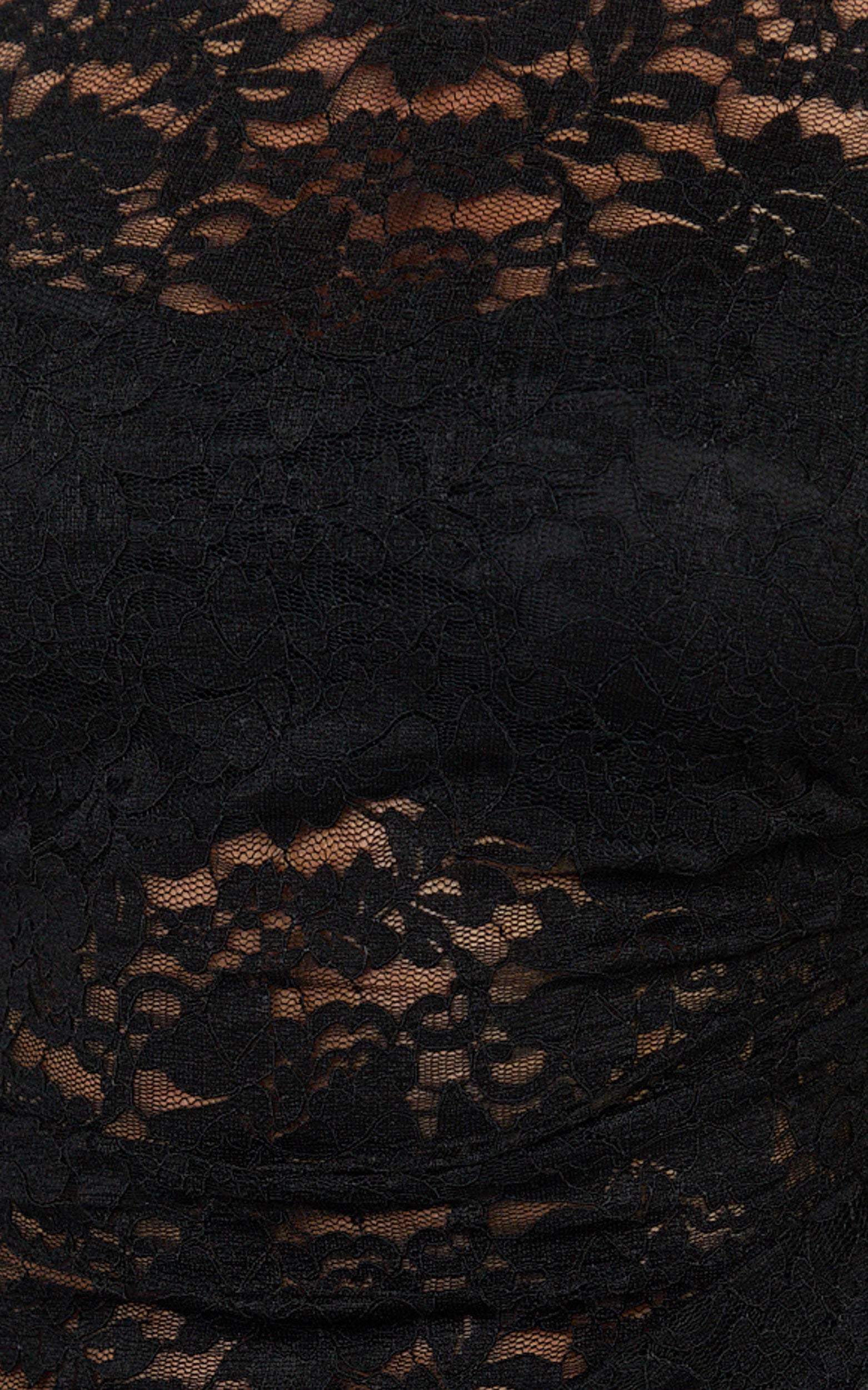 Skye Maxi Dress - Lace Long Sleeve Draped Waist Dress in Black - View 6