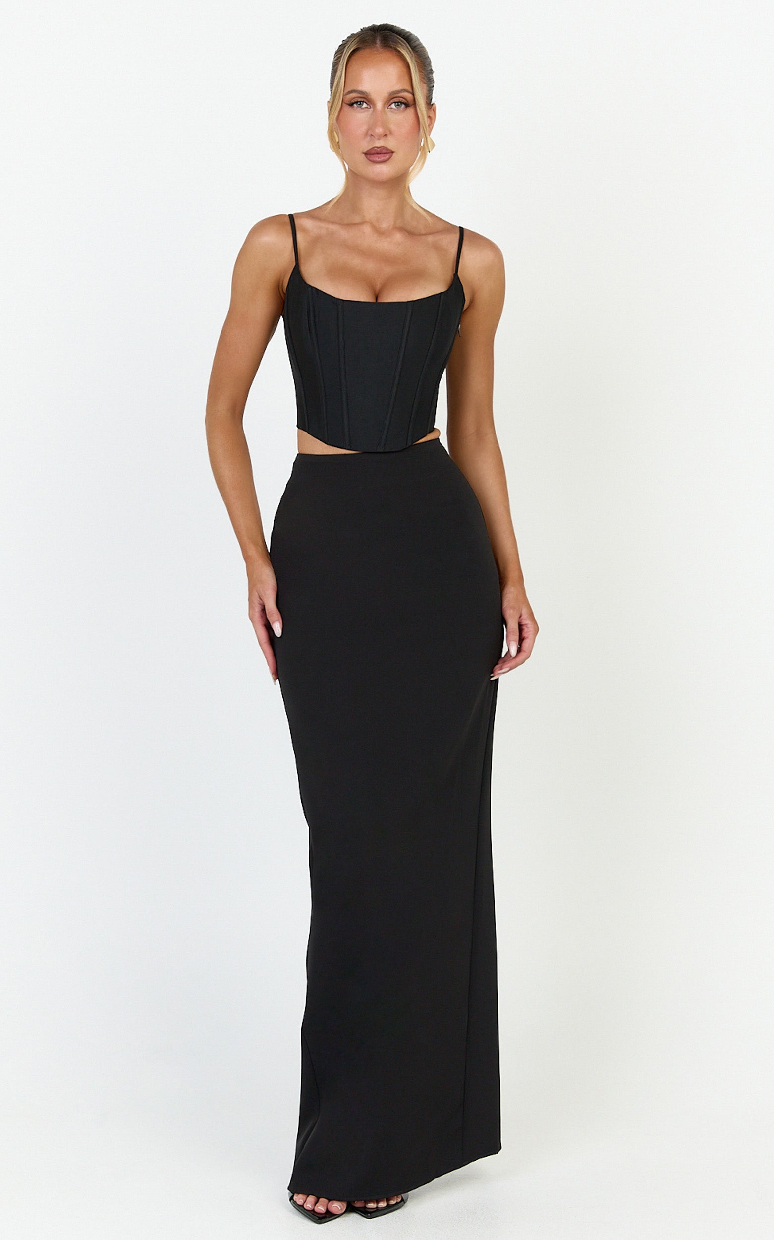Marais Top - Lace Up Back Corset Top in Black - View 3