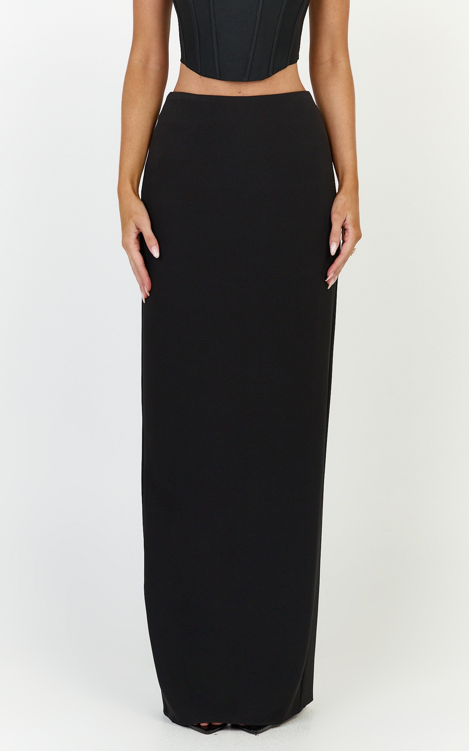 Marais Maxi Skirt - Column Skirt in Black - View 2