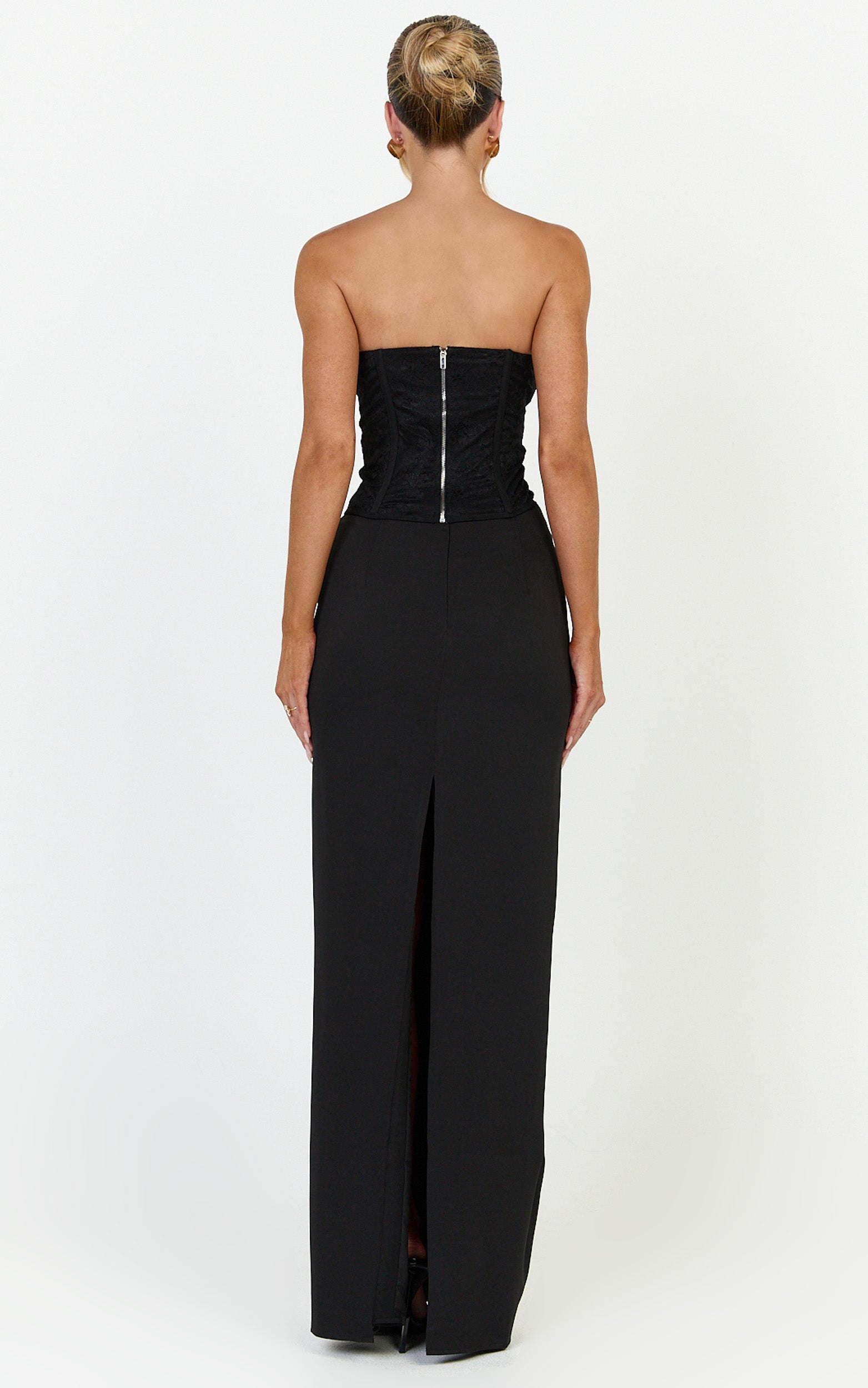 Colette Top - Strapless Lace Corset Top in Black - View 5