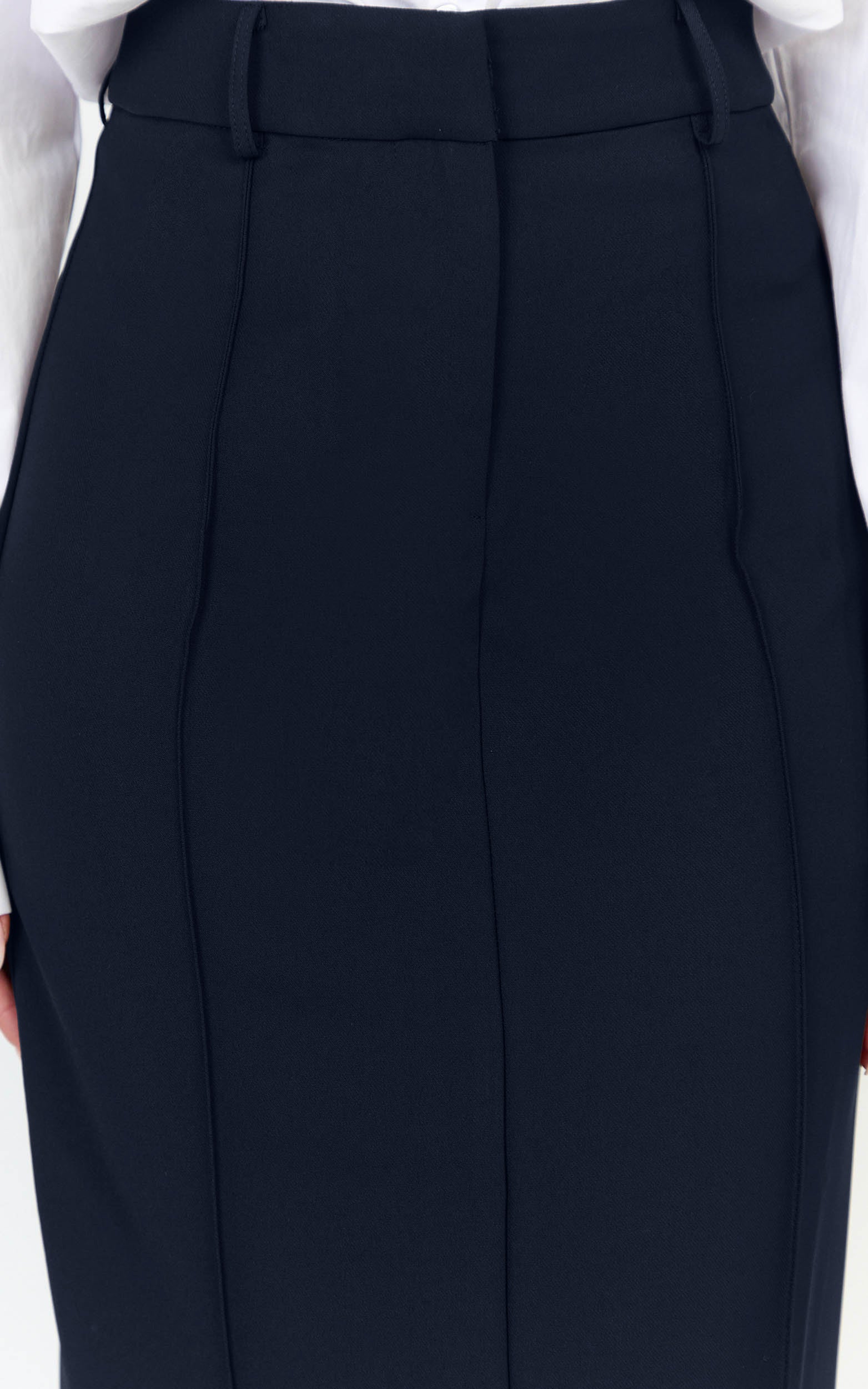 Stella Maxi Skirt - High Waisted Pencil Skirt in Navy - View 6