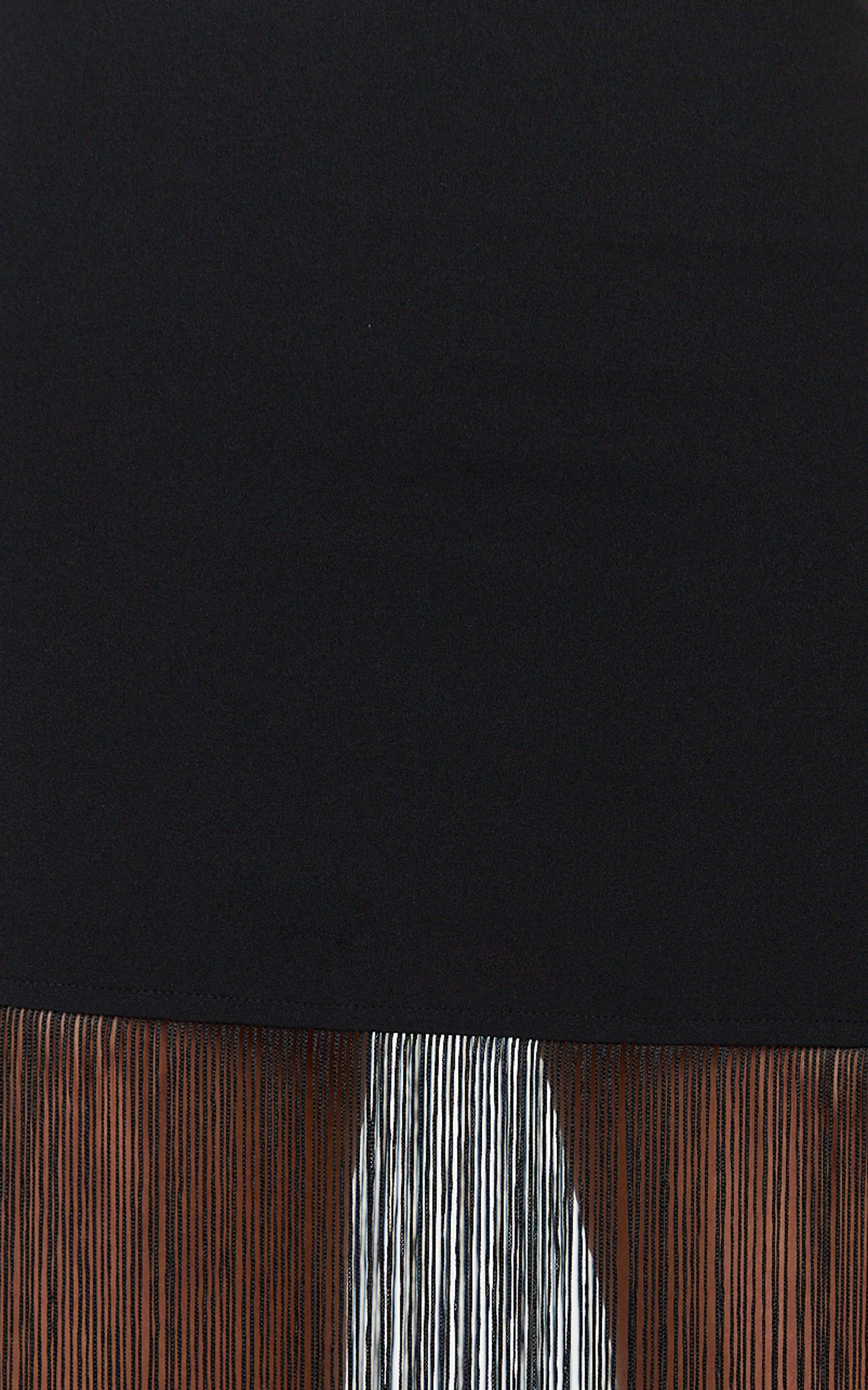 Kara Two Piece Top and Skirt Set - Micro Top And Fringed Mini Skirt Set in Black - View 6