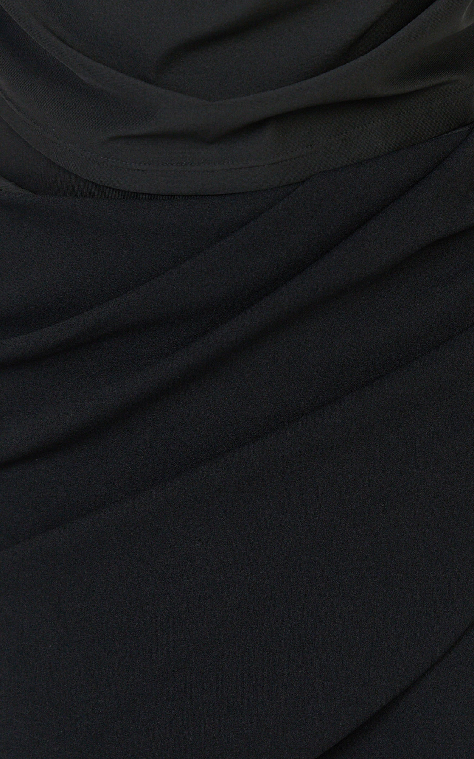 Cosette Mini Skirt - Mid Rise Wrap Detail Fitted Skirt in Black - View 9
