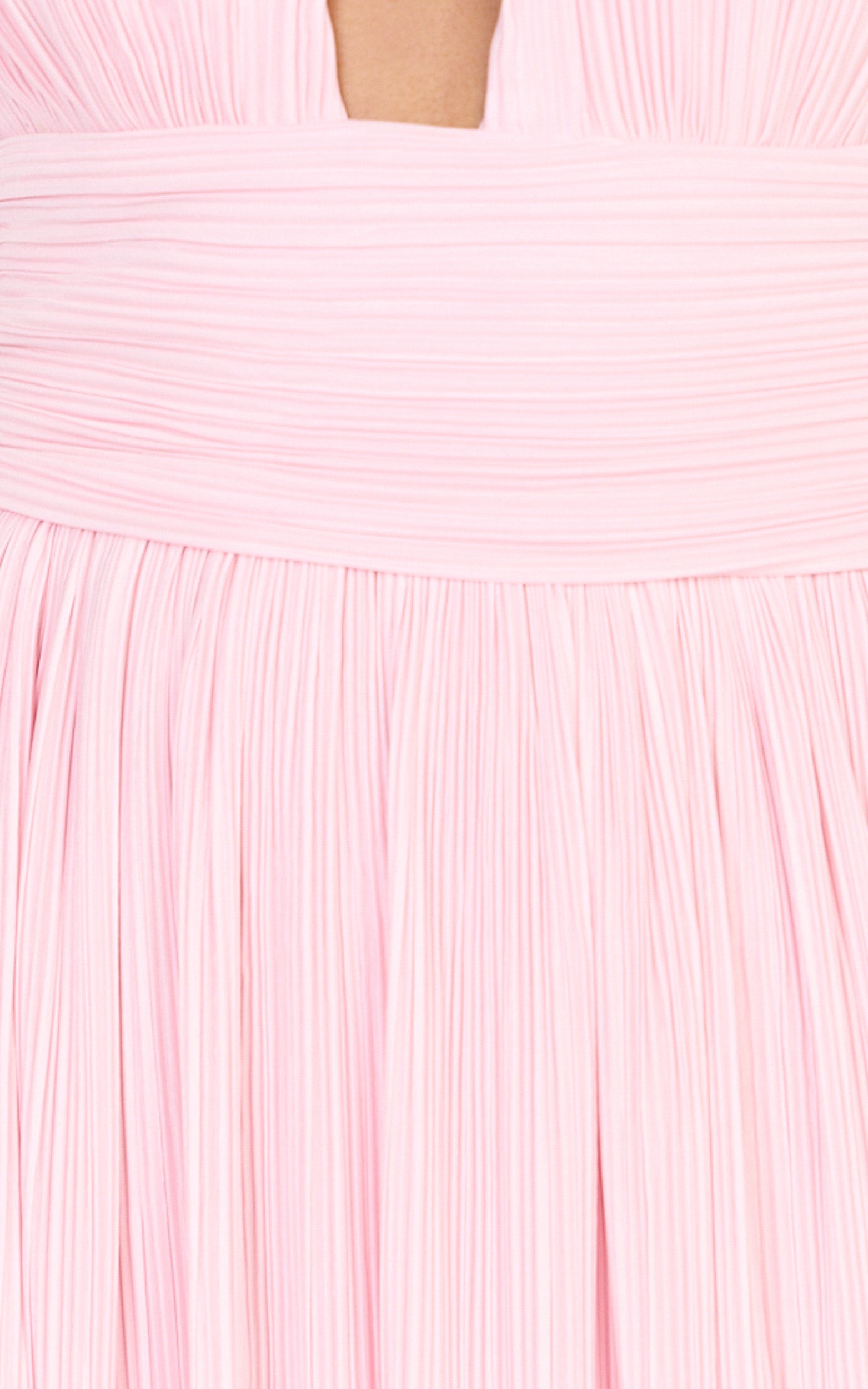 Aurelia Maxi Dress - Plisse Halter Neck Dress in Pink - View 6