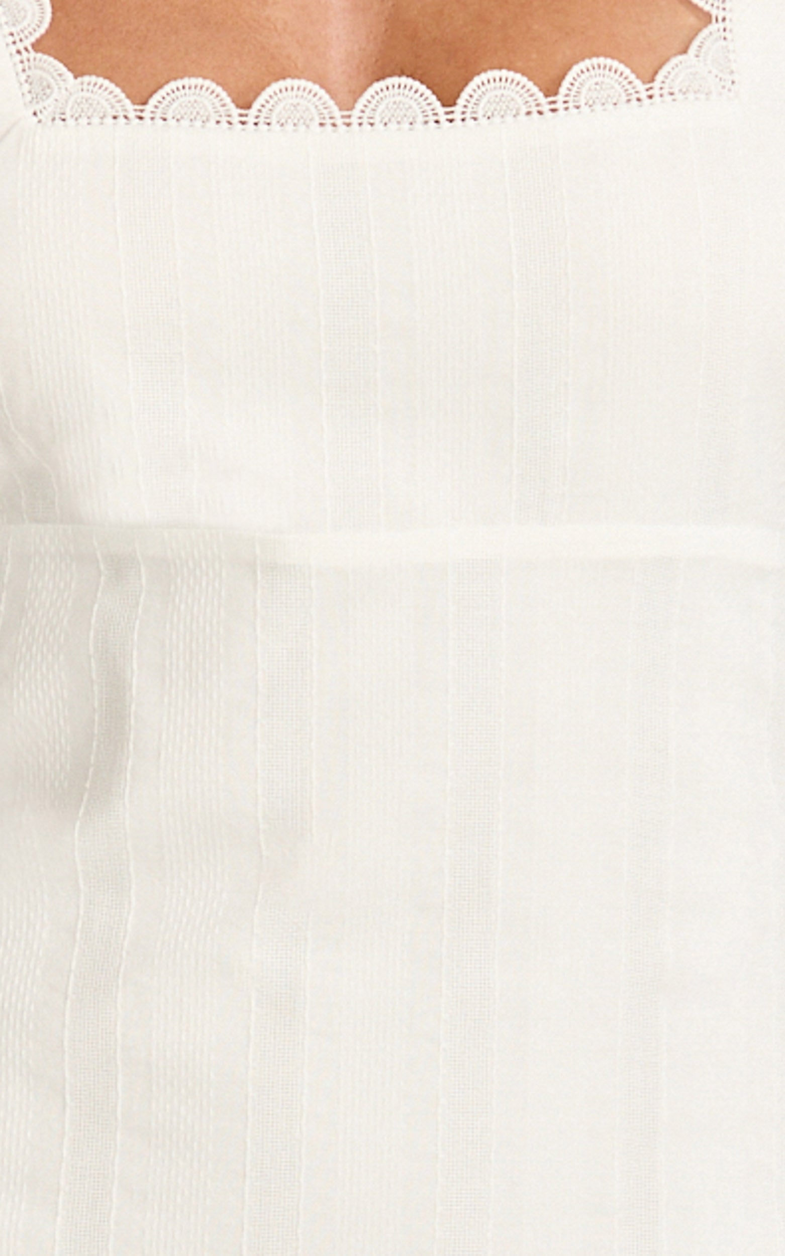Roxanne Midi Dress - Square Neck Fit And Flare Dress in White - View 6