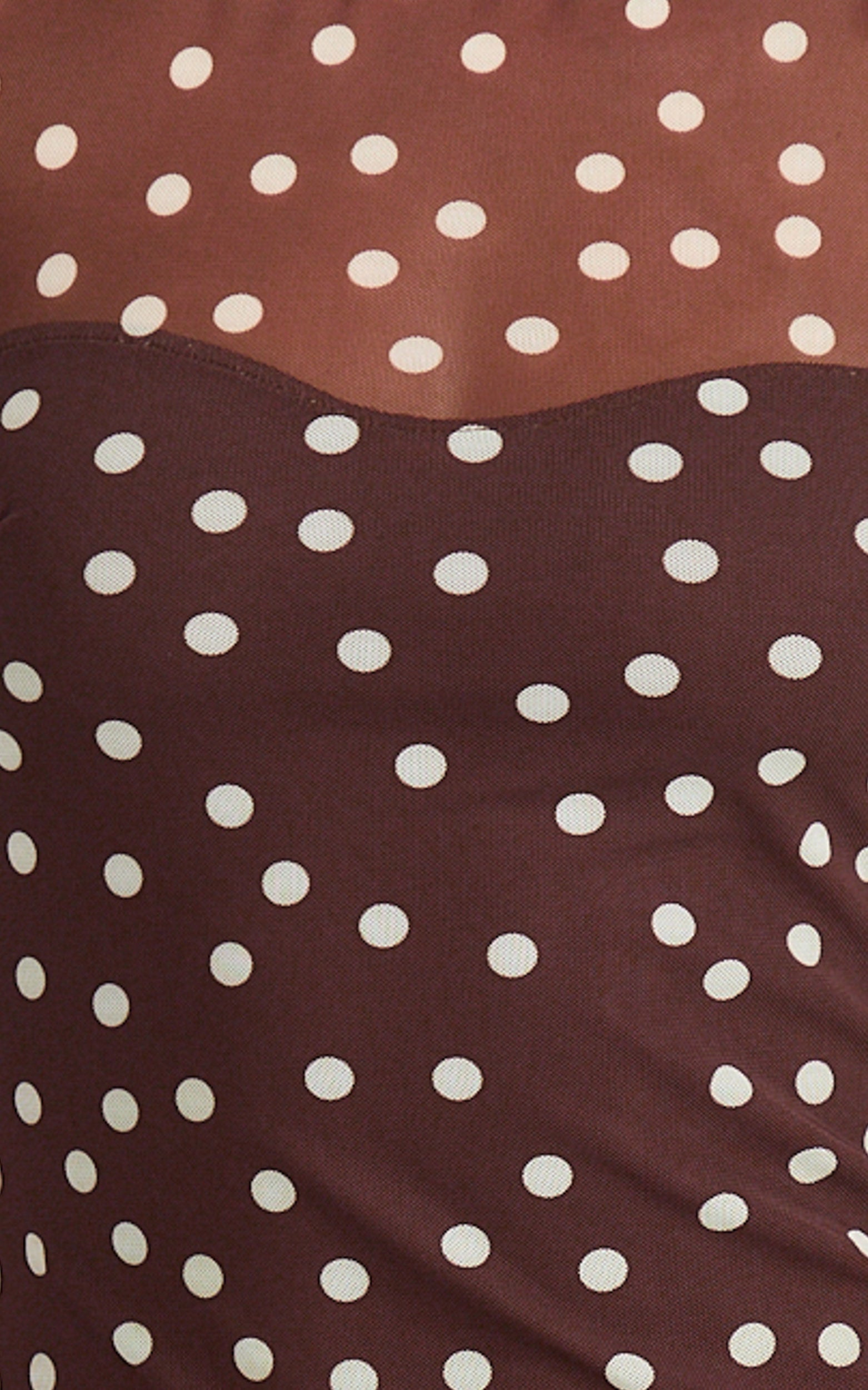 Colette Maxi Dress - Mesh Tshirt Dress in Chocolate Polka Dot - View 6