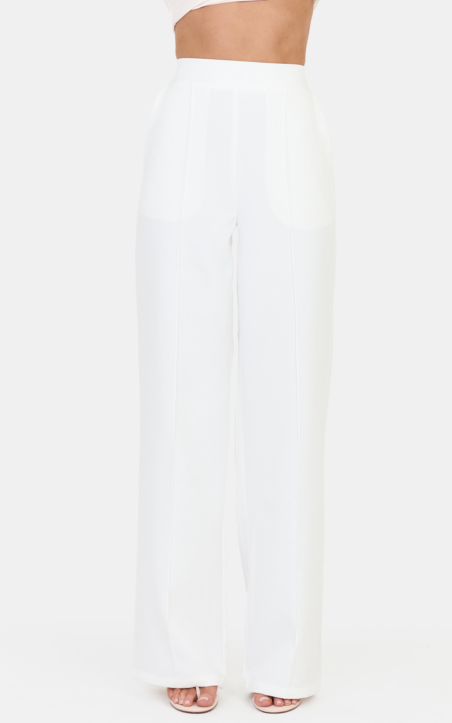 Victoria Pants - Relaxed Tailored Pants in Off White - View 2