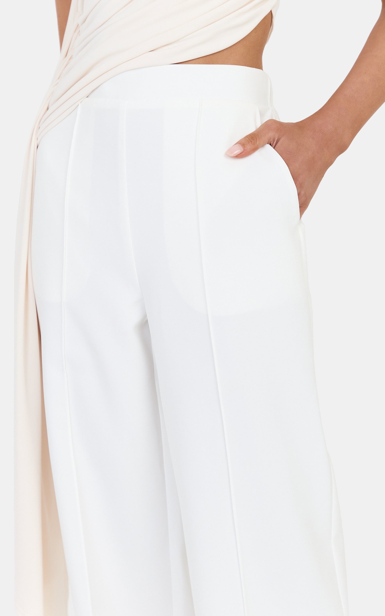 Victoria Pants - Relaxed Tailored Pants in Off White - View 6