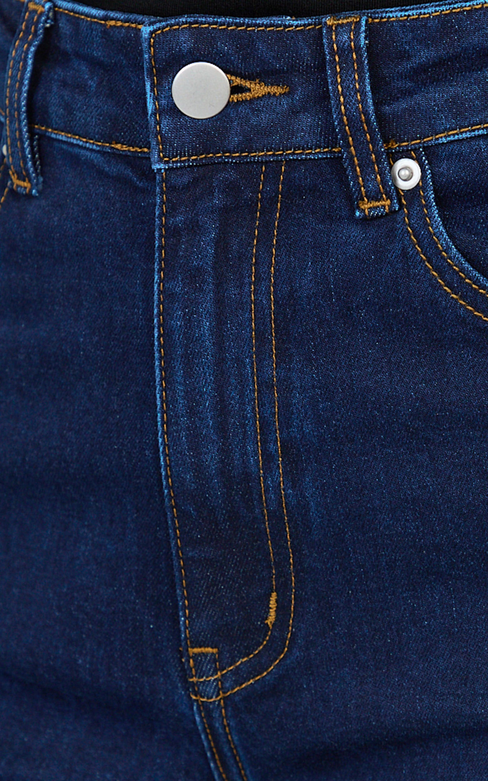 Phoebe Jeans - High Waist Straight Leg Stretch Denim Jeans in Dark Blue Wash - View 7
