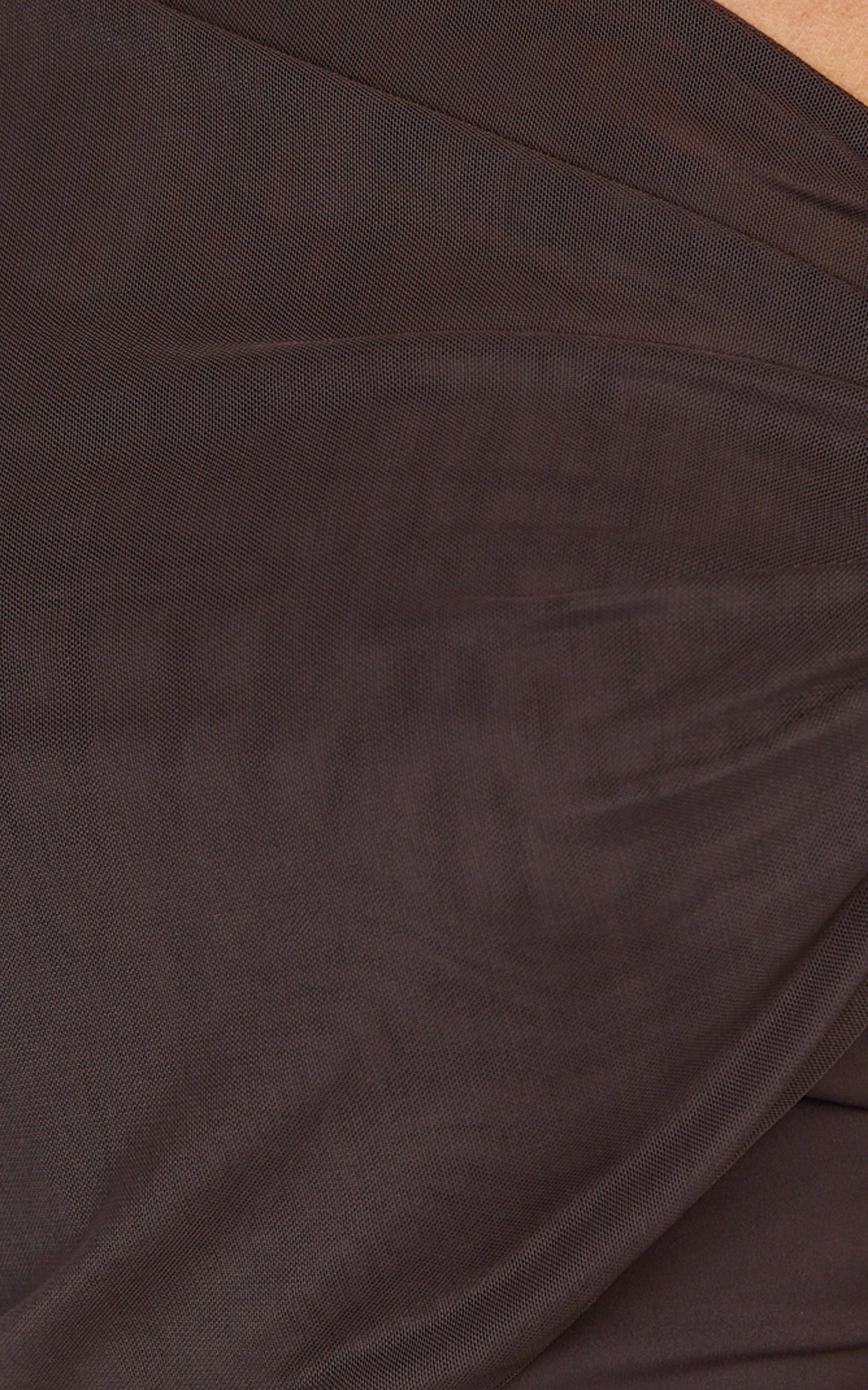 Paloma Top - Mesh Overlay Twist Sleeve Top in Chocolate - View 6