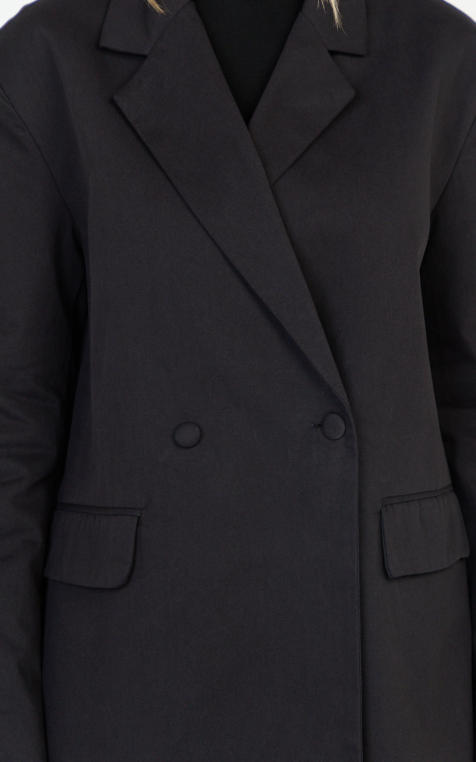 Virginia Jacket - Oversized Double Breasted Blazer in Black - View 6