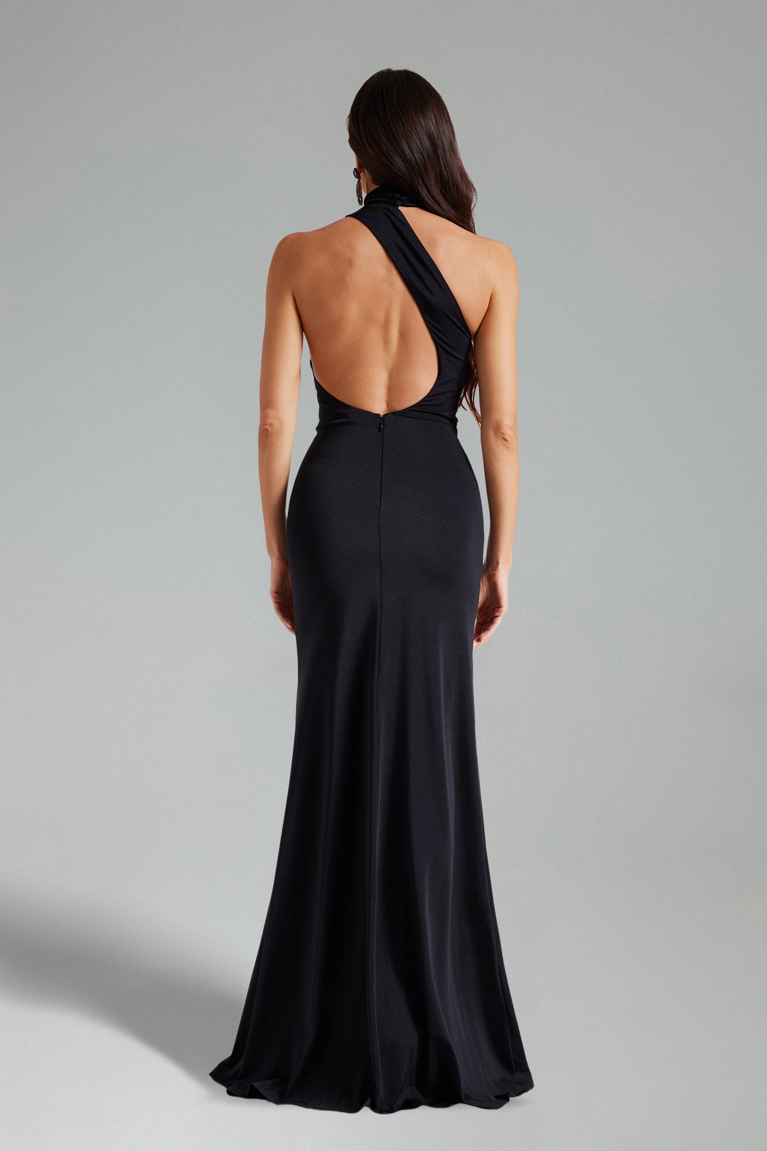 Ursula Halter One Shoulder Slit Maxi Dress