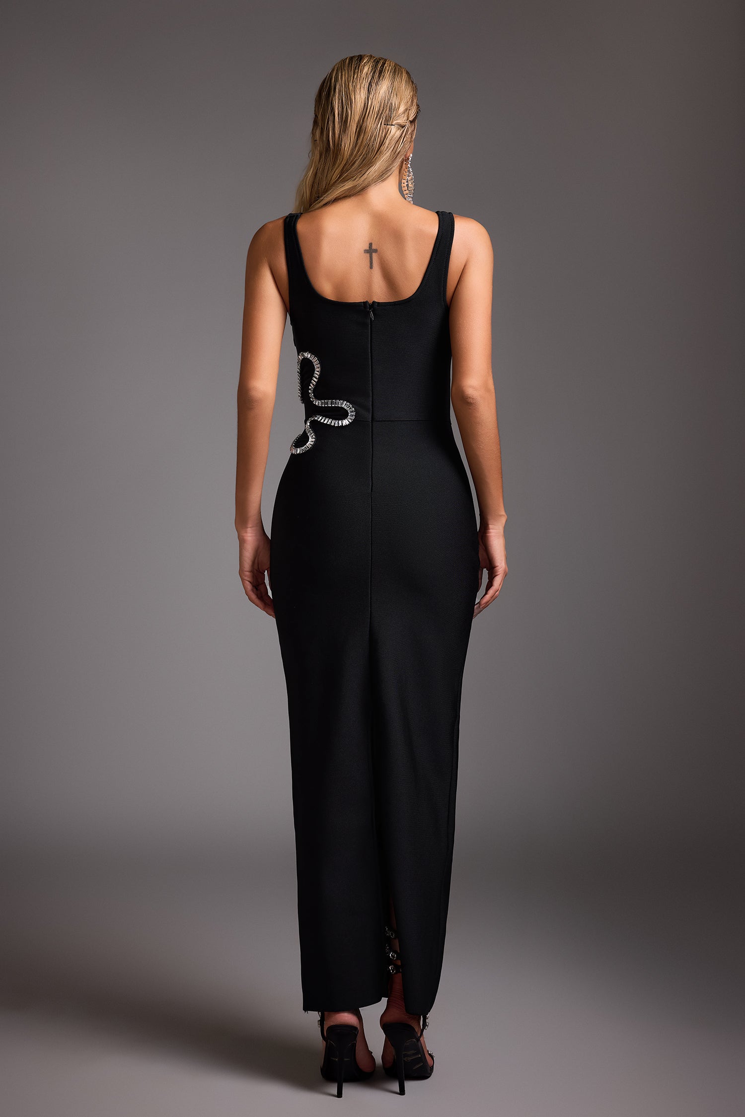 Selien Cut Out Diamond Bandage Maxi Dress