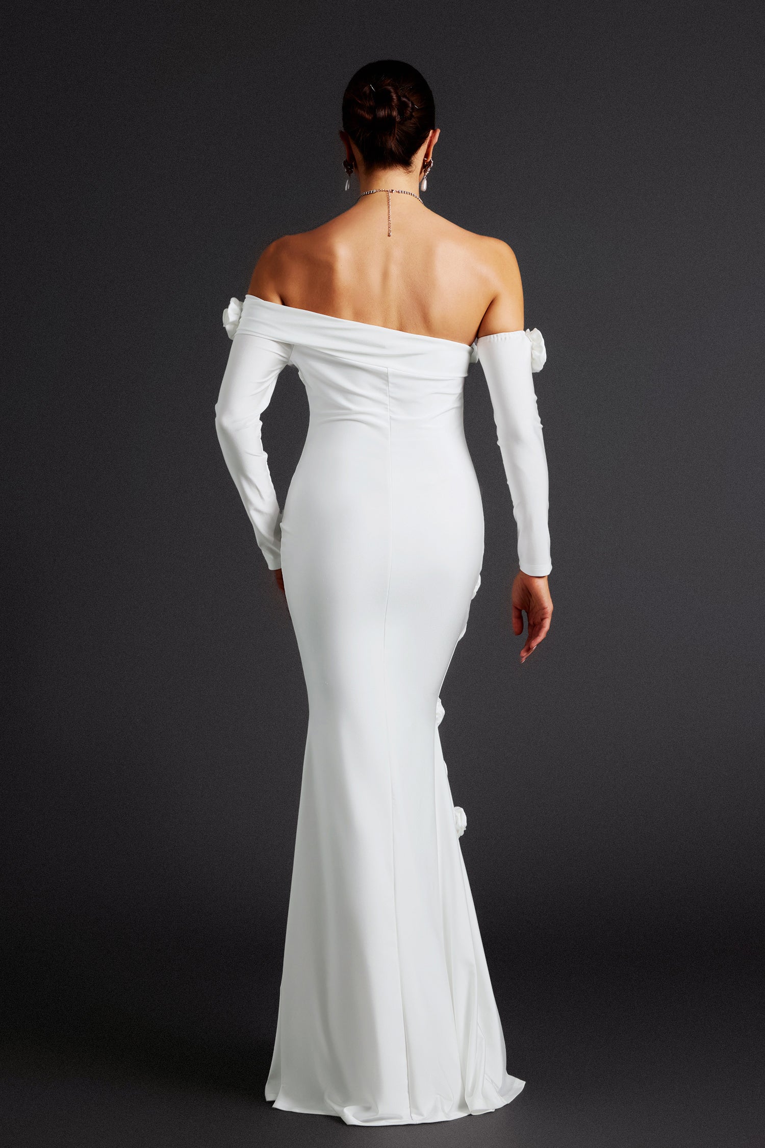 Nerlii Flower Off Shoulder Maxi Dress