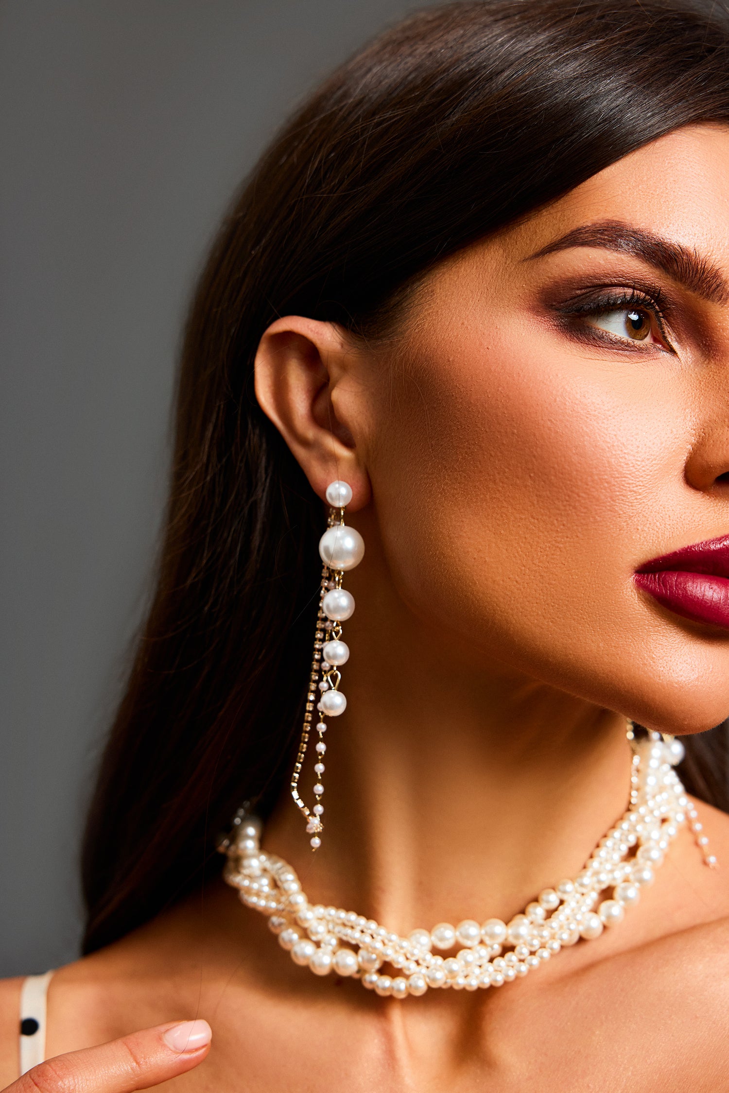 Elana Diamond Pearl Tassel Earrings