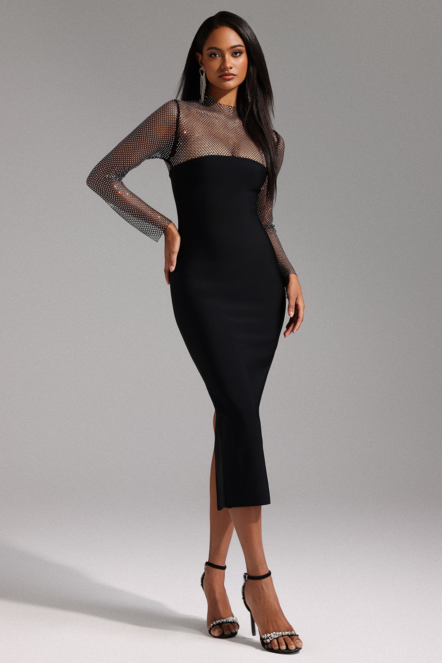 Emmi Long Sleeve Bandage Midi Dress