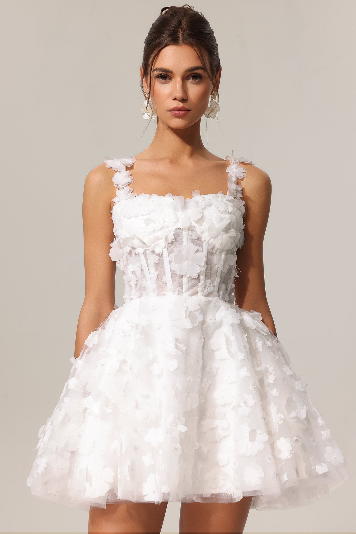 Lali Sleeveless Flowers Mini Dress