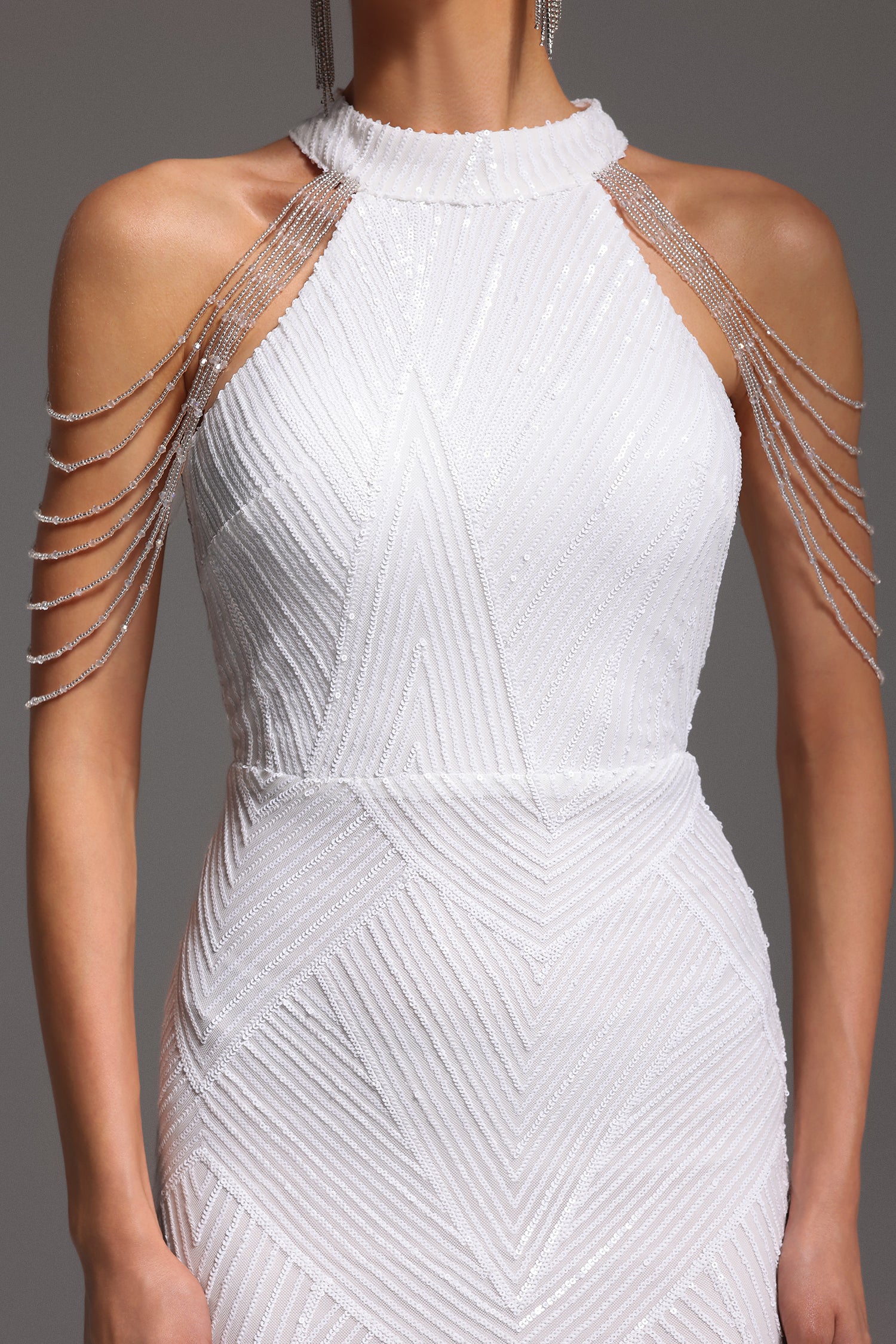 Bali Sequin Maxi Dress - White