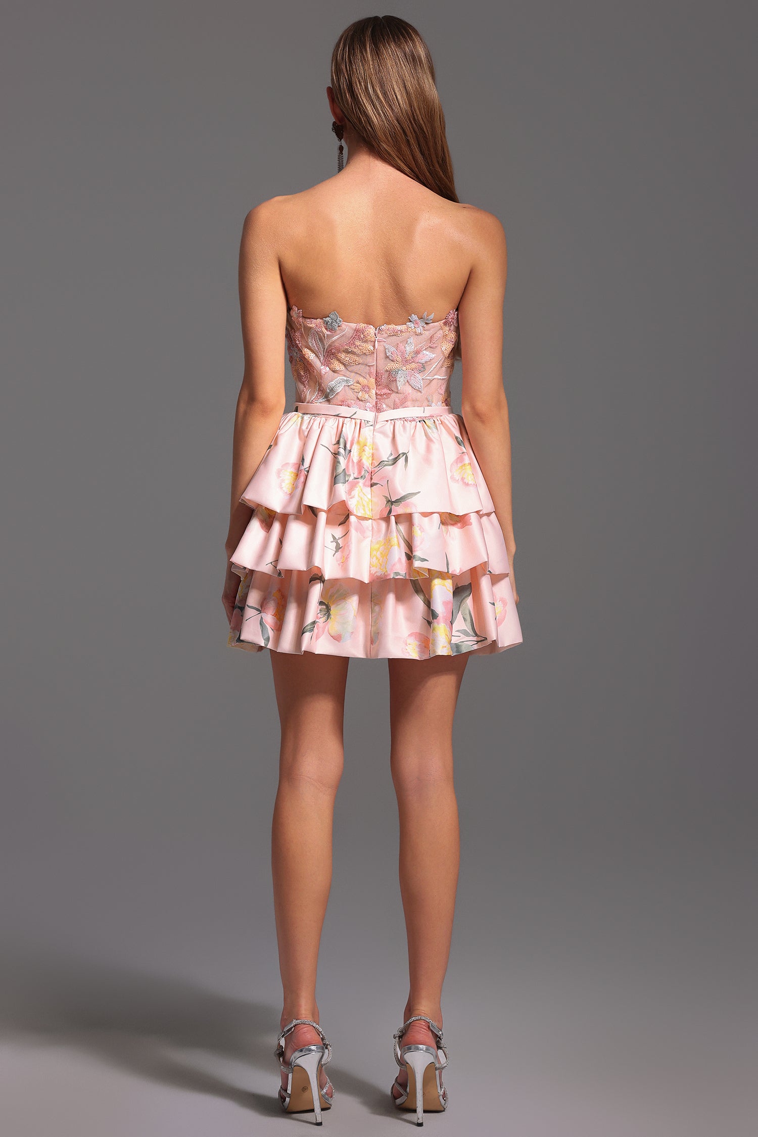 Waner Sleeveless Printing Flowers Mini Dress