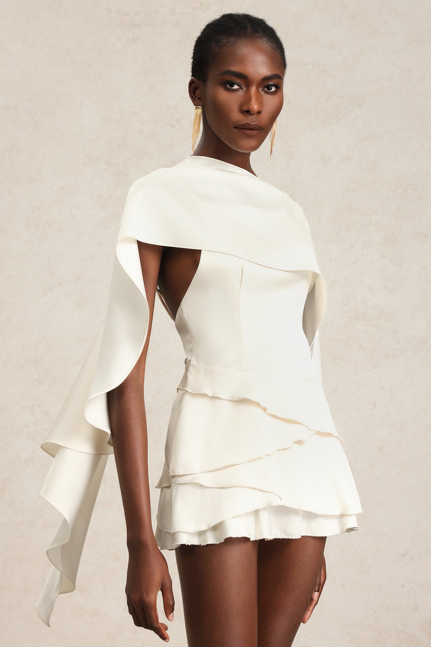 Susan Backless Sleeveless Layered Mini Dress