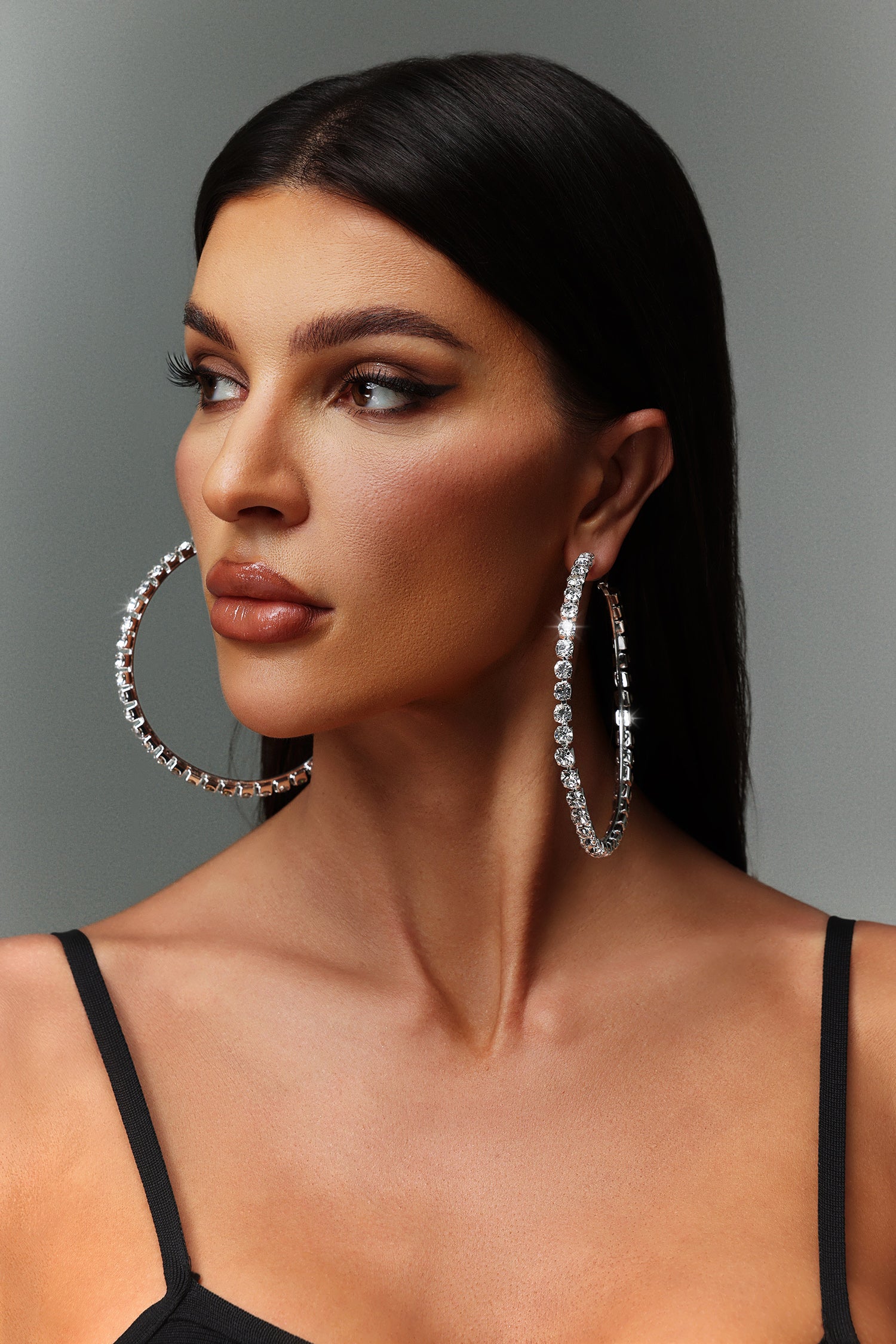 Sharina Diamond Circle Maxi Earrings