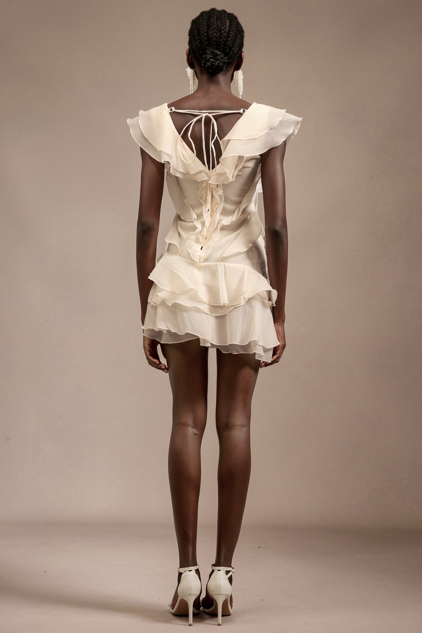 Loulia V-Neck Sleeveless Folds Mini Dress