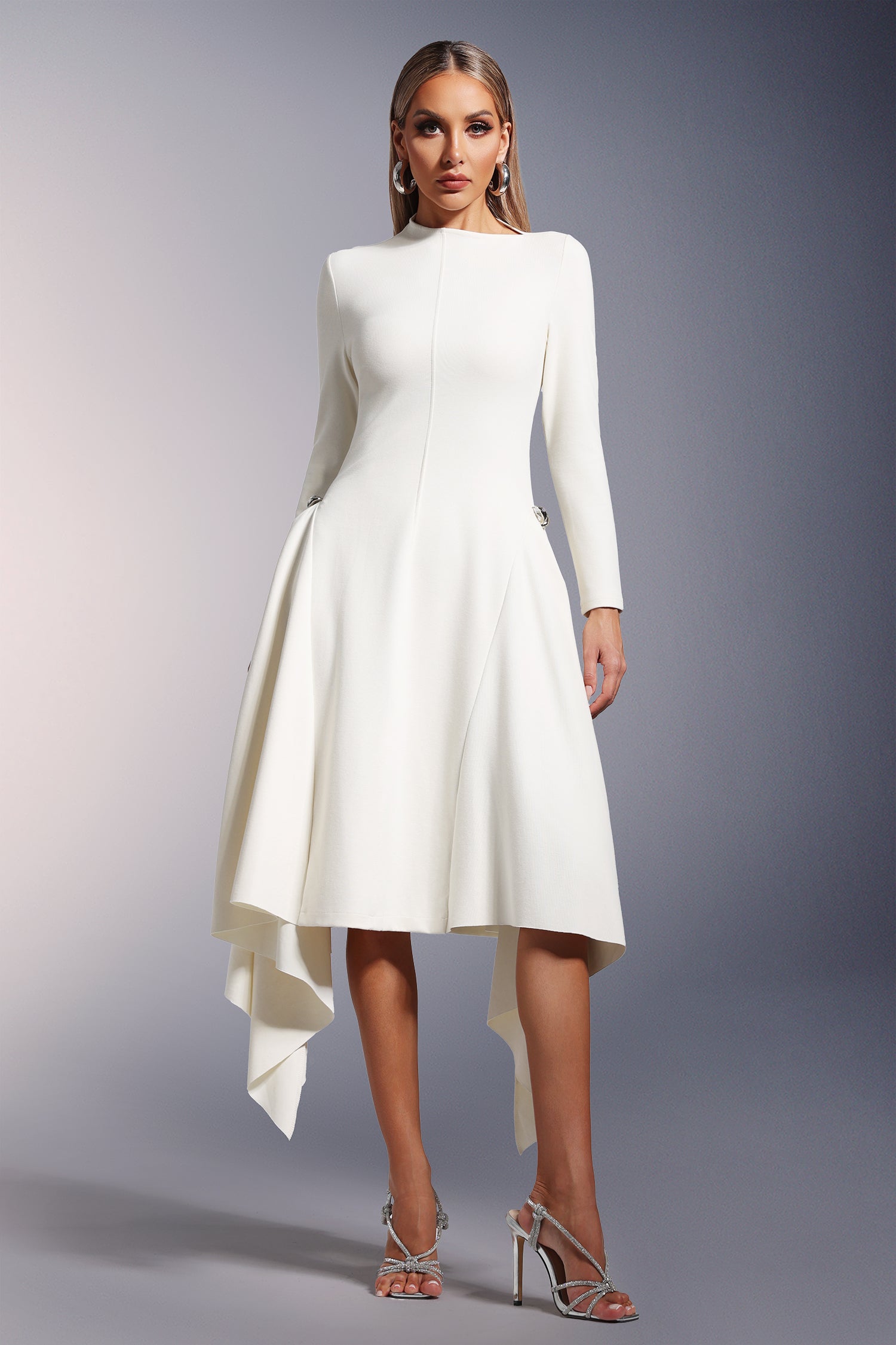 Sylvia Long Sleeves  Midi Dress