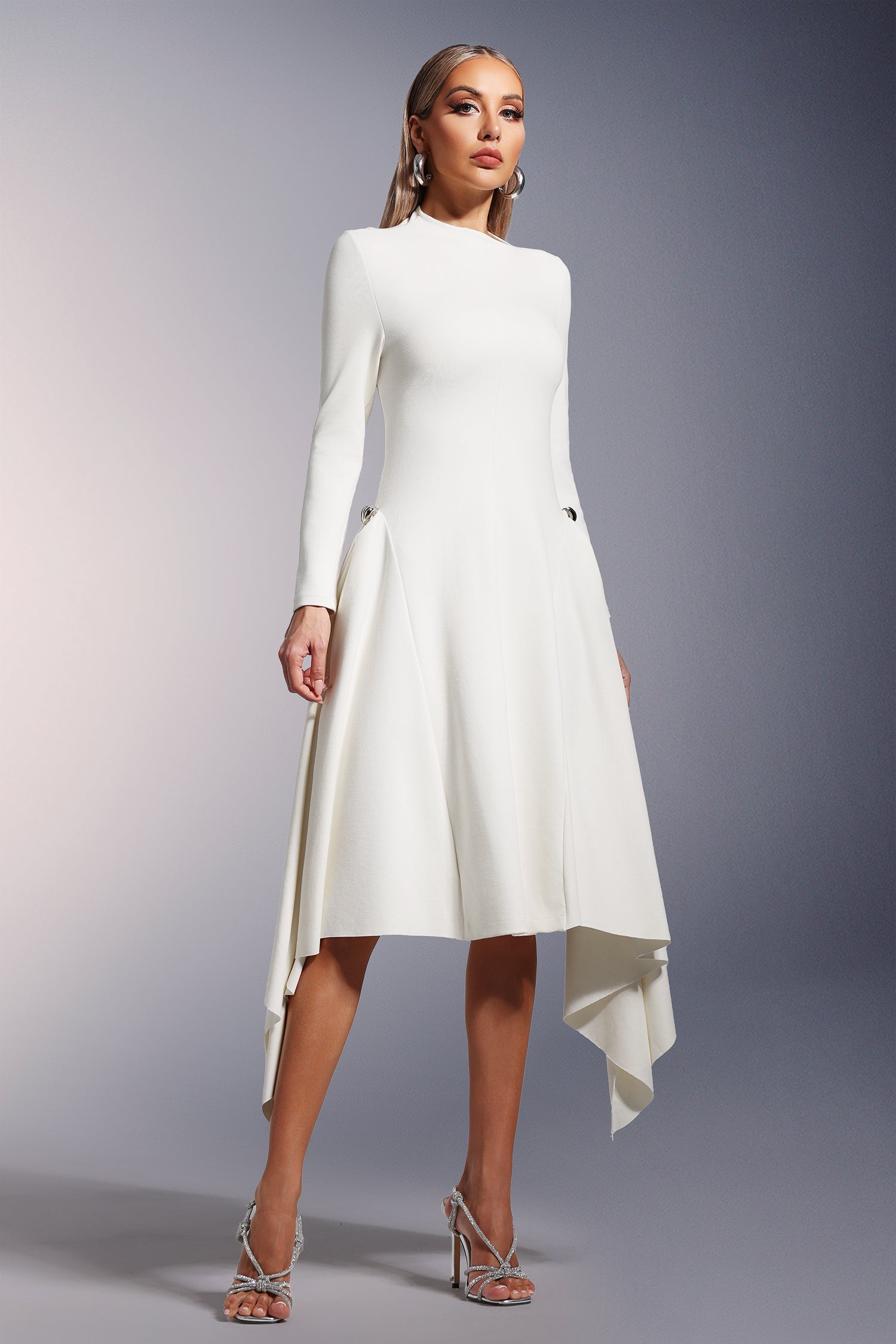 Sylvia Long Sleeves  Midi Dress